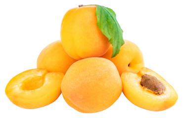 Apricot isolated on white background. Clipping Path