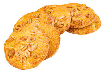 homemade cookies with peanut on white background