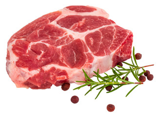 fresh raw steak isolated on white background. Clipping Path