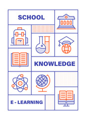 Modern Flat Line Color illustration Concept for Education. Concepts web banner and printed materials. Vector Illustration