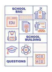 Modern Flat Line Color illustration Concept for Education. Concepts web banner and printed materials. Vector Illustration