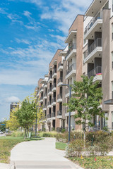 Exterior view of new luxury apartment community near Dallas, Texas