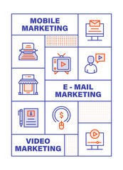 Modern Flat Line Color illustration Concept for Marketing. Concepts web banner and printed materials. Vector Illustration