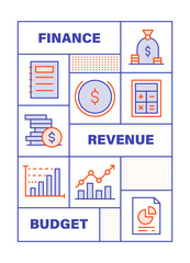 Modern Flat Line Color illustration Concept for Investment, Cash flow , Money Finance. Concepts web banner and printed materials. Vector Illustration