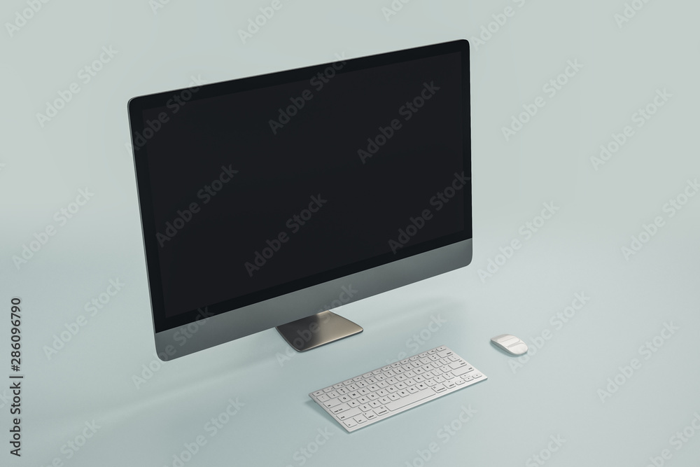 Poster closeup of empty computer monitor