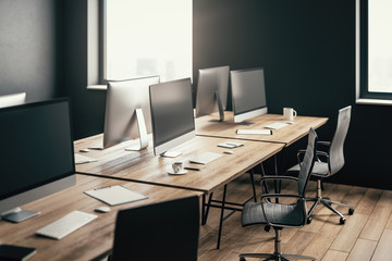 Modern dark coworking office