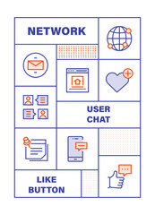 Modern Flat Line Color illustration Concept for Social Media and Seo. Concepts web banner and printed materials. Vector IllustrationWeb