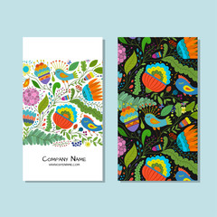 Business cards design, floral background