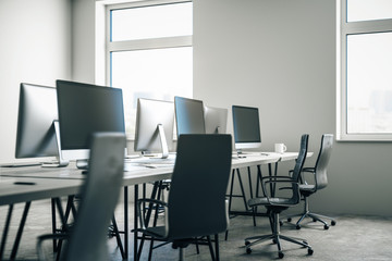 Contemporary grey coworking office