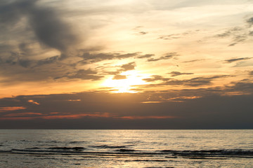 Beautiful Jūrmala countryside view of lovely and calm Baltic sea in a warm summer evening.