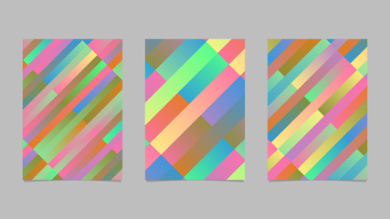 Trendy geometrical gradient modern stripe brochure collection - abstract vector stationery template