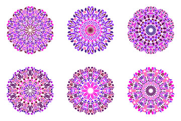 Botanical mandala logo set - ornate abstract vector elements from geometrical shapes