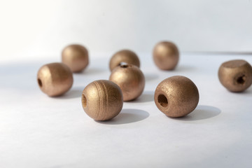 Bright beads on a light background