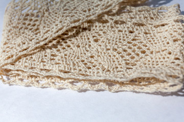 Cotton lace on a white background