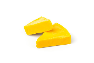 Processed cheese isolated on white background.