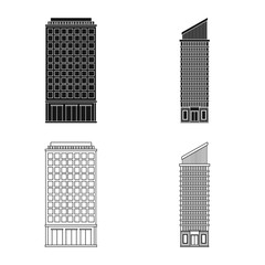 Isolated object of municipal and center sign. Set of municipal and estate vector icon for stock.