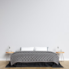 Interior Bedroom Wall Mockup Background