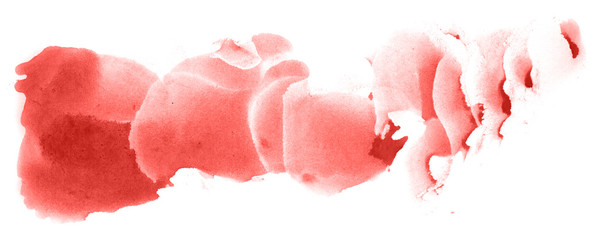 Abstract watercolor background hand-drawn on paper. Volumetric smoke elements. Red color. For design, web, card, text, decoration, surfaces.