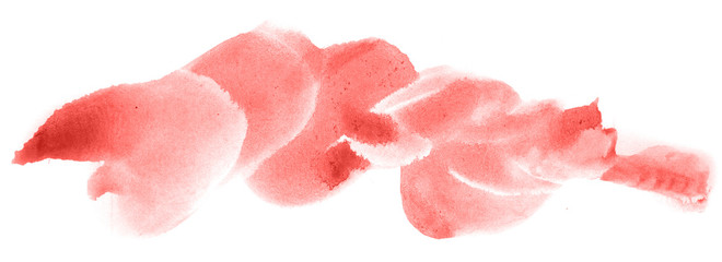 Abstract watercolor background hand-drawn on paper. Volumetric smoke elements. Red color. For design, web, card, text, decoration, surfaces.