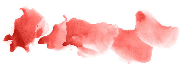 Abstract watercolor background hand-drawn on paper. Volumetric smoke elements. Red color. For design, web, card, text, decoration, surfaces.