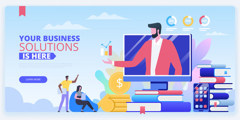 Business consulting service landing page template