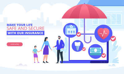 Insurance vector concept with family