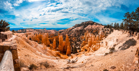 Panoramic from Sunrise Point in Bryce National Park. Utah, United States