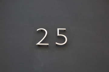 Number Twenty-Five on Wall