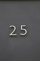 Closeup of Number Twenty-Five