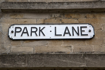 Park Lane on Street Sign