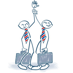 Strichmännchen als zwei Manager und Sieger