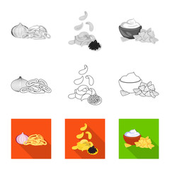 Vector design of taste and seasonin sign. Collection of taste and organic stock vector illustration.