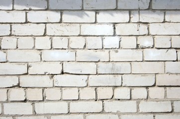 Fototapeta premium White old brick wall abstract texture background
