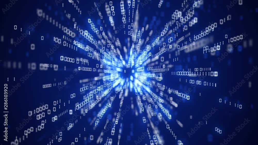 Poster digital code background number zero and one running cloud computing technology concept
