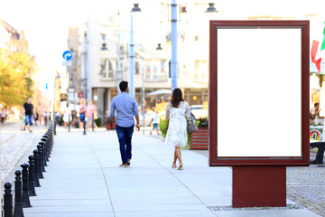 Bilbord reklamowy w centrum miasta Wrocław. - obrazy, fototapety, plakaty