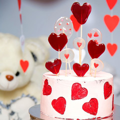 heart shaped cake of chocolates