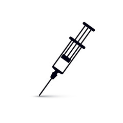 Vector illustration of disposable syringe isolated on white background. Get your flu shot marketing theme