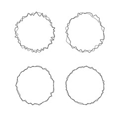 Black Rough Stroke Scribble Vector Circles