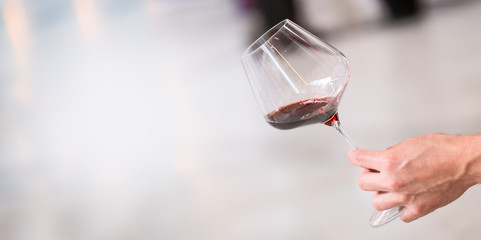 Wine glass white and rose image for banner advertorial website cover brochure template mock-up