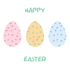 Easter eggs for holiday celebration card template