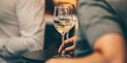 Wine glass white and rose image for banner advertorial website cover brochure template mock-up