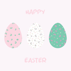Easter eggs for holiday celebration card template