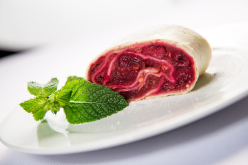 fruit strudel with poppy seeds