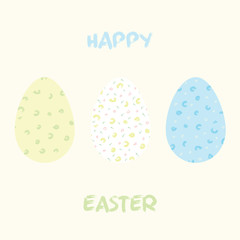 Easter eggs for holiday celebration card template