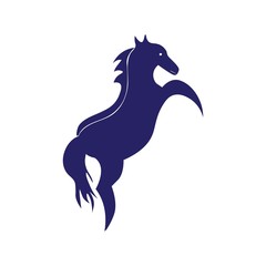 Fototapeta na wymiar blue horse logo vector