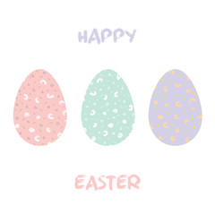 Easter eggs for holiday celebration card template
