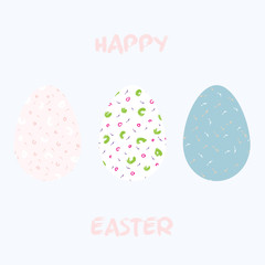 Easter eggs for holiday celebration card template