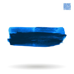 Fototapeta premium Blue brush stroke and texture. Grunge vector abstract hand - painted element. Underline and border design.