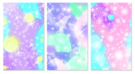 Fairy background. Unicorn pattern.