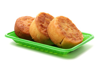 Mid-Autumn Festival moon cake on white background